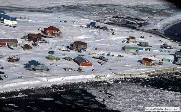 View of Nelson Lagoon from the Air in the Winter