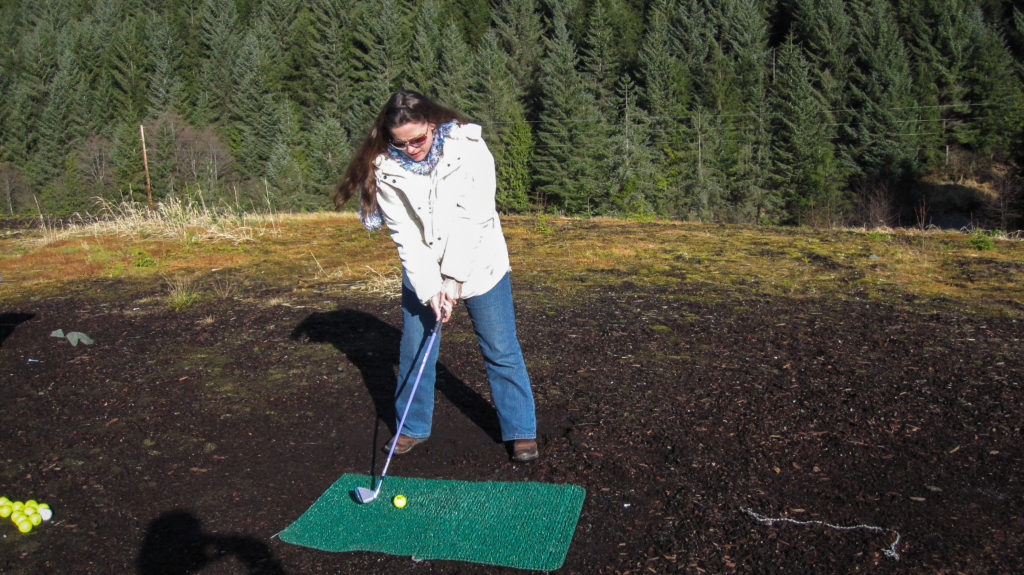 Melissa Cook Golfing at the Dump in Thorne Bay, Alaska
