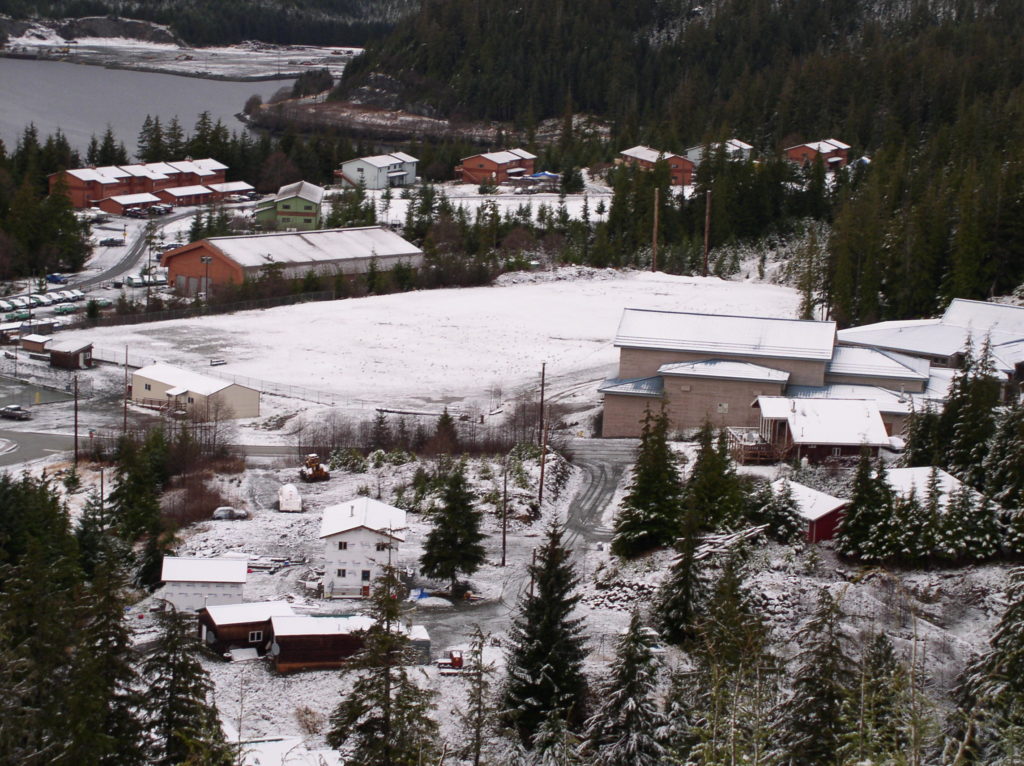 Thorne Bay, Alaska - logging town in the snow