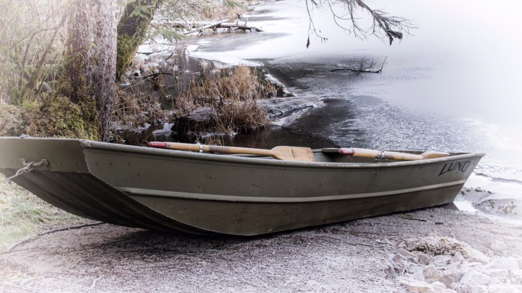 Skiff on Sarkar Lake, Prince of Wales Island, Alaska