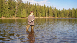 Ethan Cook fishing in Angel Lake